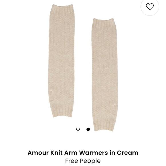Free People Armour Knit Arm Hand Warmer Fingerless Womens Cream Ribbed Gorpe - Picture 4 of 6